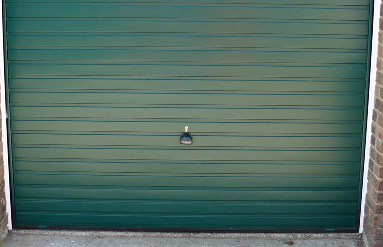 Green horizon garage door.