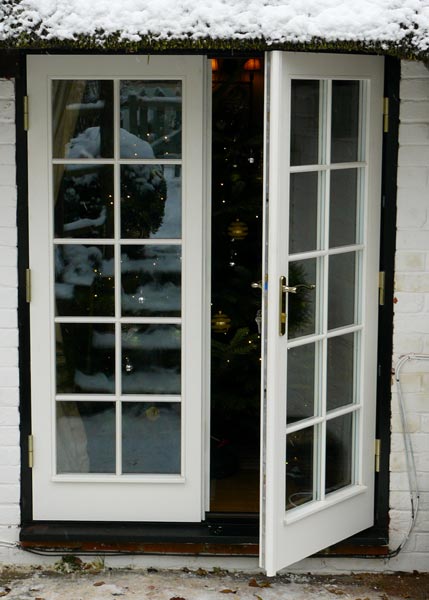 Timber french doors.